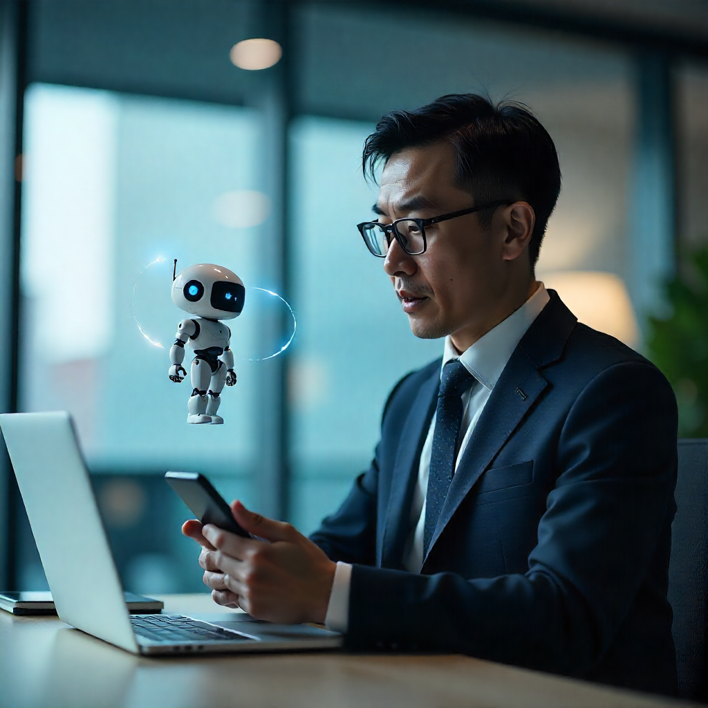 User asking a question to a smart speaker for voice search